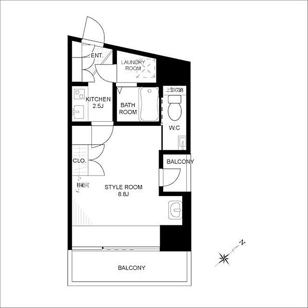 ティエドゥール麻布台 ｜東京都港区麻布台3丁目(賃貸マンション1K・7階・25.11㎡)の写真 その2