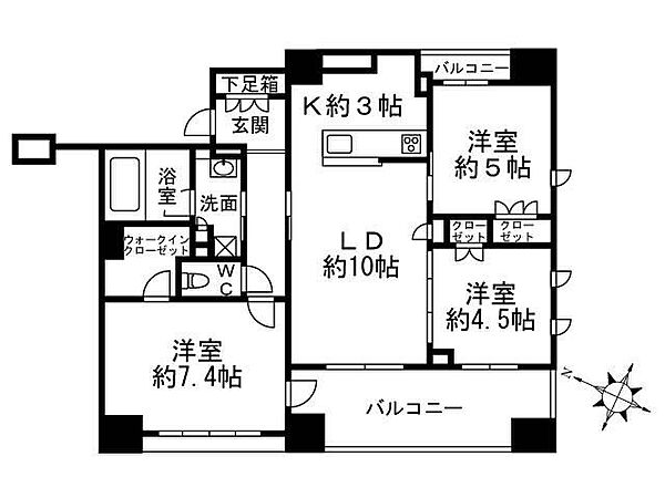 クリオ文京音羽 ｜東京都文京区音羽1丁目(賃貸マンション3LDK・8階・67.01㎡)の写真 その2