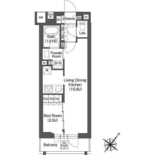 レフィールオーブ代々木 ｜東京都渋谷区代々木2丁目(賃貸マンション1LDK・4階・33.75㎡)の写真 その2