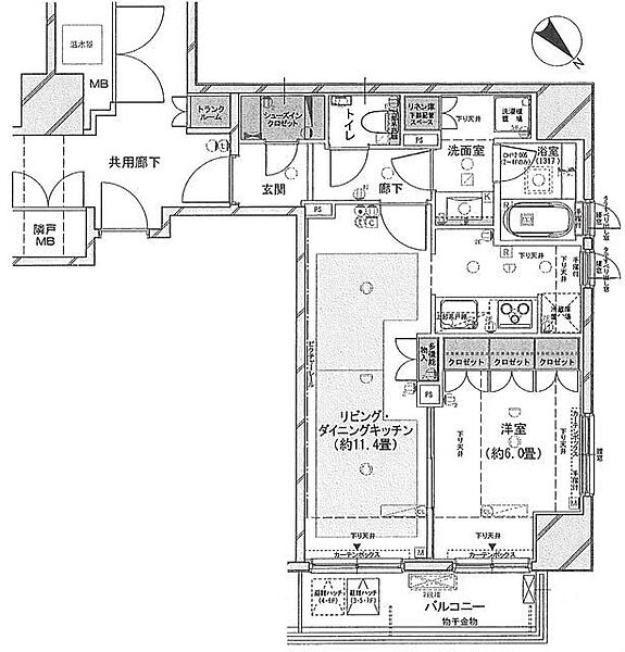レフィール築地レジデンス ｜東京都中央区築地2丁目(賃貸マンション1LDK・4階・47.07㎡)の写真 その2