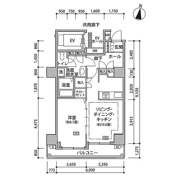 東雲キャナルコートCODAN18号棟 ｜東京都江東区東雲1丁目(賃貸マンション1LDK・11階・51.81㎡)の写真 その2