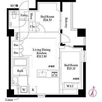 343レジデンス品川  ｜ 東京都品川区上大崎3丁目（賃貸マンション2LDK・4階・54.61㎡） その2