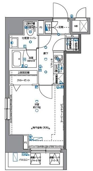 パティーナ月島 ｜東京都中央区佃2丁目(賃貸マンション1K・7階・26.53㎡)の写真 その2