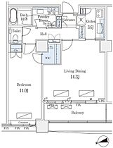 パークコート麻布十番　ザ　タワー  ｜ 東京都港区三田1丁目（賃貸マンション1LDK・13階・67.32㎡） その2