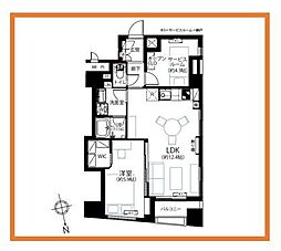 シティハイムコスモ 1SLDKの間取図画像