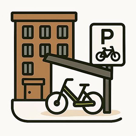 駐輪場付で、通勤・通学・お買い物など自転車をご利用いただけます。