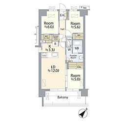ヴィークステージ船橋薬園台ソライエ 3LDKの間取図画像