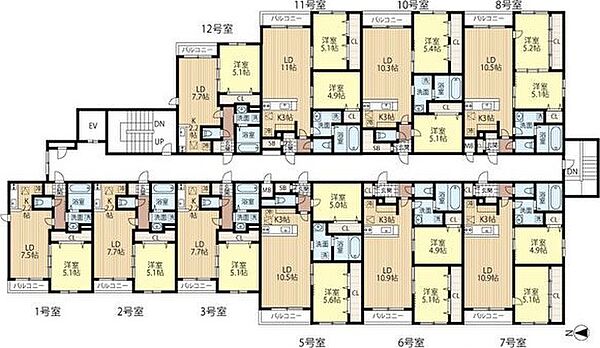 Atlantis発寒 410｜北海道札幌市西区発寒六条5丁目(賃貸マンション2LDK・4階・54.72㎡)の写真 その3