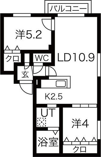 仮)本町1条1丁目MS 203｜北海道札幌市東区本町一条1丁目(賃貸マンション2LDK・2階・51.16㎡)の写真 その2