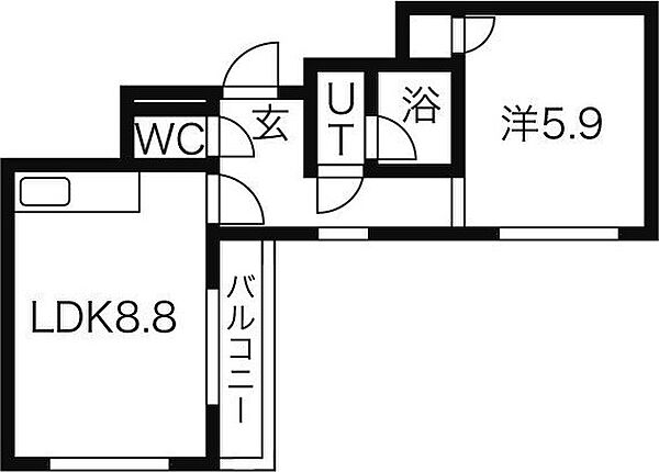 シェ・モア 202｜北海道札幌市東区伏古八条3丁目(賃貸マンション1LDK・2階・36.22㎡)の写真 その3