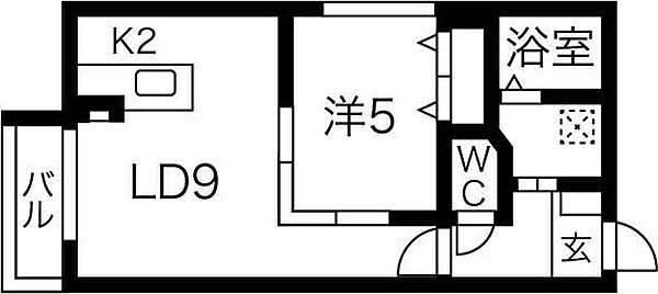 グランループ西野 203｜北海道札幌市西区西野三条1丁目(賃貸マンション1LDK・2階・36.12㎡)の写真 その3
