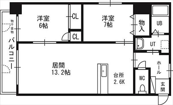 patioS7 303｜北海道札幌市中央区南七条西6丁目(賃貸マンション2LDK・3階・61.43㎡)の写真 その2