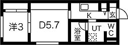 メニーズコート南郷13ST 4階1DKの間取り