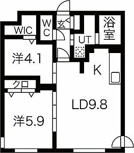 間取り：同タイプ別号室参考写真