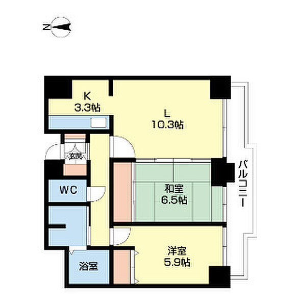 o・demeure北19条 302｜北海道札幌市北区北十九条西2丁目(賃貸マンション2LDK・3階・63.03㎡)の写真 その2