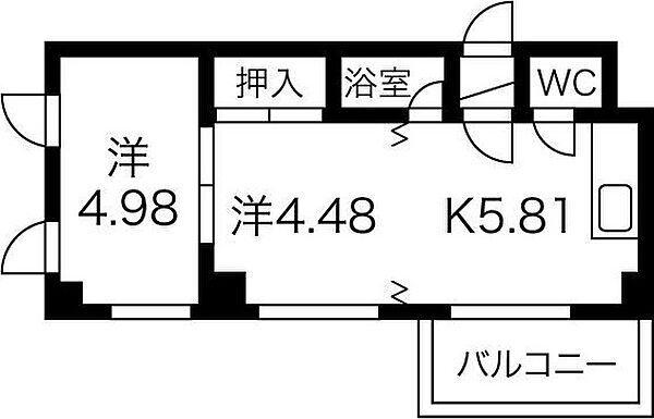 高栄park 301｜北海道札幌市東区北十三条東6丁目(賃貸アパート2K・3階・25.29㎡)の写真 その2