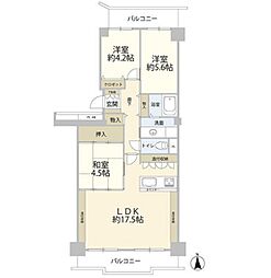 ユニライフ北大阪3号棟 3LDKの間取図画像