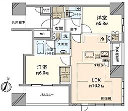 ザ・パークハウス梅田タワー 2LDKの間取図画像