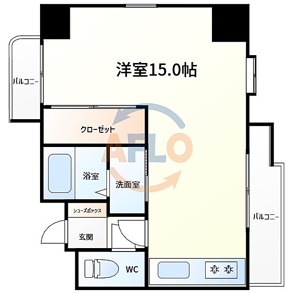 メロディハイム東帝塚山 ｜大阪府大阪市住吉区万代3丁目(賃貸マンション1R・2階・41.42㎡)の写真 その2