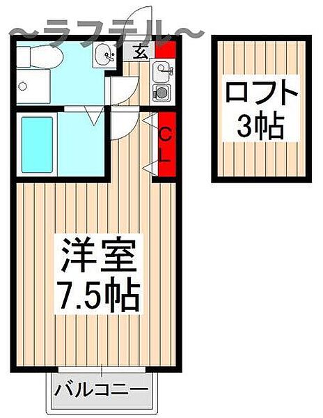 埼玉県所沢市宮本町1丁目(賃貸アパート1K・1階・19.84㎡)の写真 その2