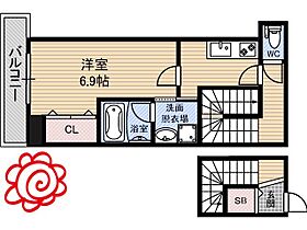 大阪府東大阪市森河内西2丁目（賃貸アパート1K・2階・33.96㎡） その2