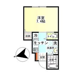 アトリオ 1Kの間取図画像