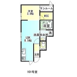 ティラミス 1LDKの間取図画像