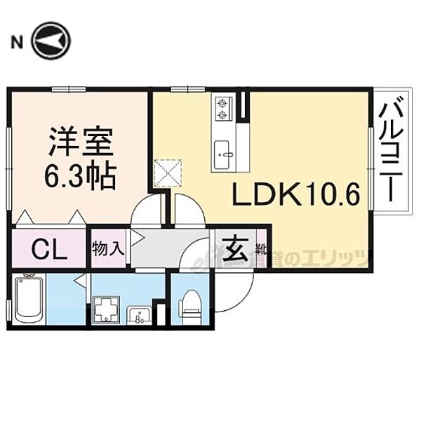 奈良県奈良市法連町(賃貸アパート1LDK・2階・40.43㎡)の写真 その2