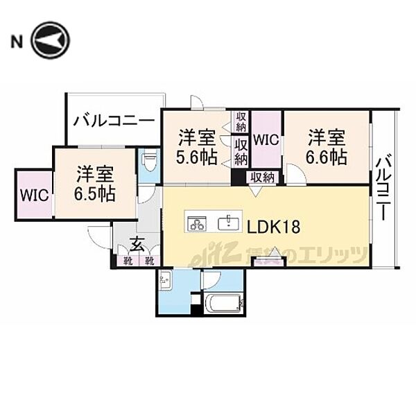 シャーメゾン　ルクール 301｜奈良県橿原市新賀町(賃貸マンション3LDK・3階・84.77㎡)の写真 その2