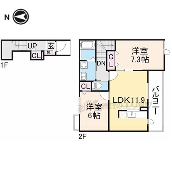 マルシェ 208｜奈良県大和高田市大字築山(賃貸アパート2LDK・2階・60.33㎡)の写真 その2