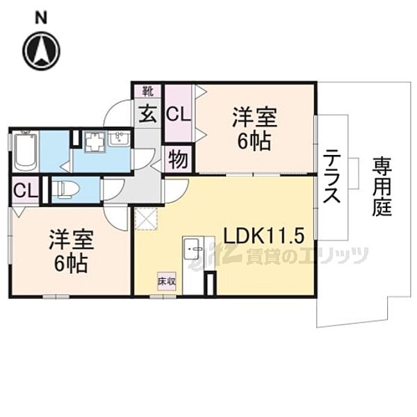 パルコートサン　Ａ棟 102｜奈良県御所市大字元町(賃貸アパート2LDK・1階・53.76㎡)の写真 その2