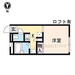 近鉄大阪線 五位堂駅 徒歩13分の賃貸アパート 2階1Kの間取り