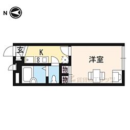 レオパレスパレモ2 1Kの間取図画像