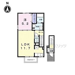 ｃａｓａかしば 201 2階1LDKの間取り