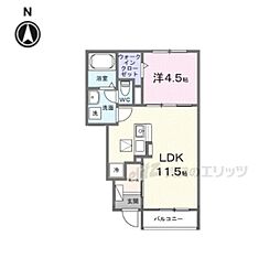 ピュアブルーム 1階1LDKの間取り