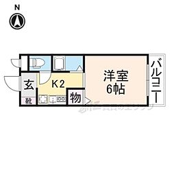 八木ロイヤルハイツ 1Kの間取図画像