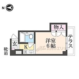 アスカユニハウス 1Kの間取図画像