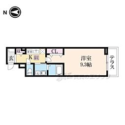 ハルズMIKURADO 1Kの間取図画像