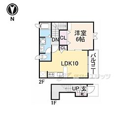 プリミール 1LDKの間取図画像