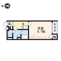 レオネクストますが 1Kの間取図画像