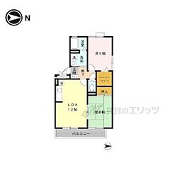 クレセール橿原 2LDKの間取図画像