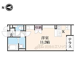 レオネクストノースブリッジ三山 ワンルームの間取図画像