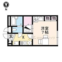 レオパレス城ノ内 1Kの間取図画像