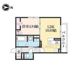コンフォール畝傍 1LDKの間取図画像