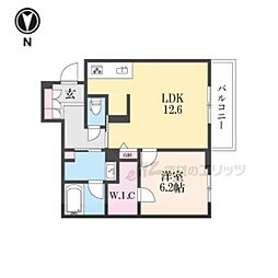 シャーメゾン五位堂 1LDKの間取図画像