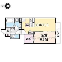 エスペランサミヤマ 1LDKの間取図画像