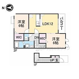 ラピュタB 2LDKの間取図画像