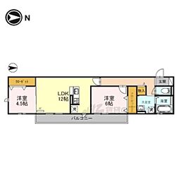 ロータスポンド 2LDKの間取図画像