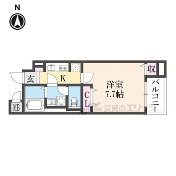 奈良県天理市川原城町(賃貸マンション1K・3階・27.68㎡)の写真 その2