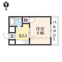 新栄マンション1号館 1Kの間取図画像